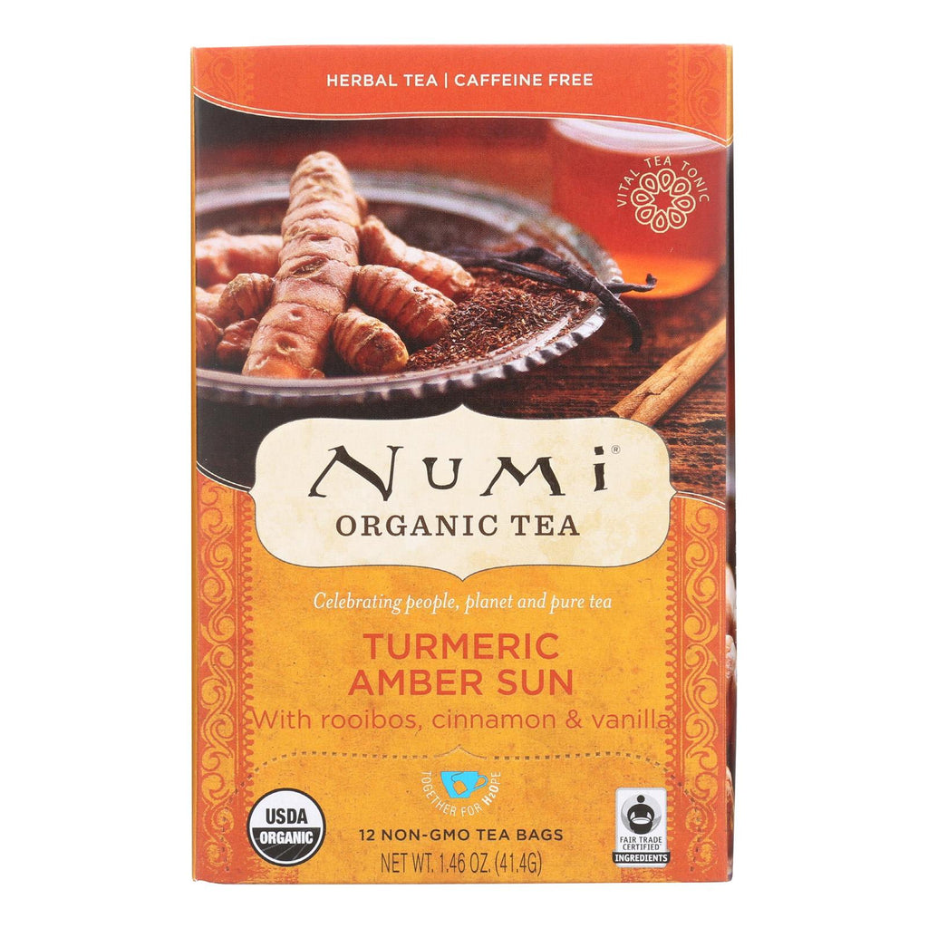 Numi Tea - Organic - Turmeric - Amber Sun - 12 Bags - Case Of 6