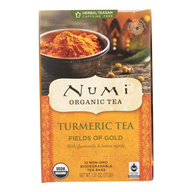 Numi Tea - Organic - Turmeric - Fields Of Gold - 12 Bags - Case Of 6