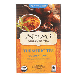 Numi Tea - Organic - Turmeric - Golden Tonic - 12 Bags - Case Of 6