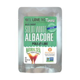 Natural Sea Wild Albacore Tuna Pouch - With Sea Salt - Case Of 12 - 3 Oz.