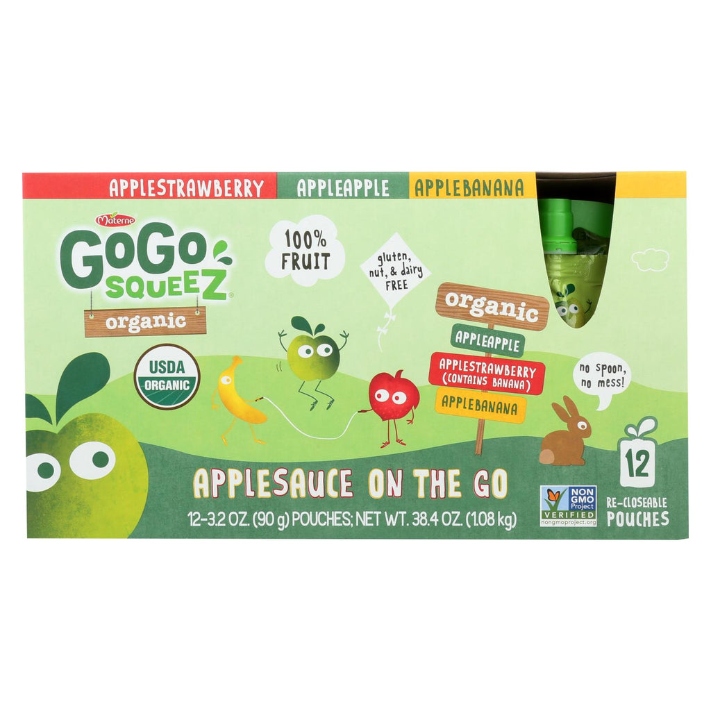 Gogo Squeez Gogo - Applesauce - Organic - Variety - Case Of 6 - 12-3.2oz