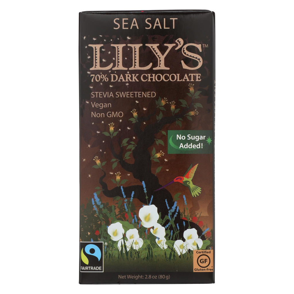 Lily's Sweets Chocolate Bar - Extra Dark Chocolate - 70% Cocoa - 2.8 Oz Bars - Case Of 12