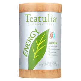 Teatulia Energy Tea - Organic - Green - Case Of 6 - 30 Bag