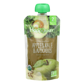 Happy Baby Happy Baby Clearly Crafted - Apples, Kale And Avocados - Case Of 16 - 4 Oz.