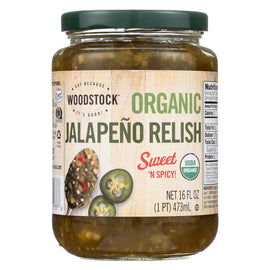 Woodstock Organic Jalapeno Relish - Case Of 6 - 16 Oz.