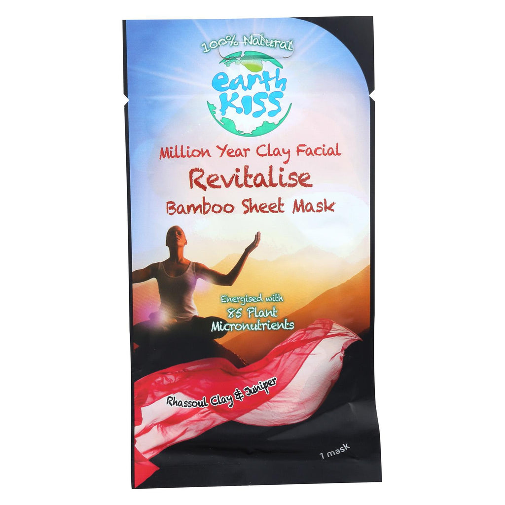 Earth Kiss Million Year Clay Facial Revitalise Bamboo Sheet Mask - Case Of 12 - 0.59 Oz.