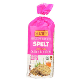 Suzie's Spelt Puffed Cakes - Agave Sweetened - Case Of 12 - 5 Oz.