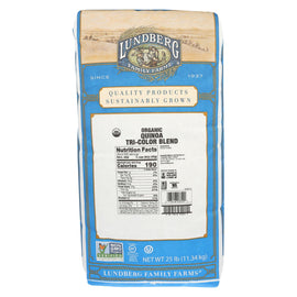 Lundberg Family Farms Quinoa Tri Color Blend - Case Of 25 Lbs