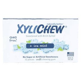 Xylichew Chewing Gum - Ice Mint - Case Of 24 - 12 Pieces