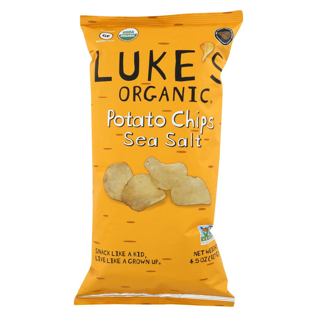 Luke's Organic Potato Chips - Sea Salt - Case Of 9 - 4.5 Oz.