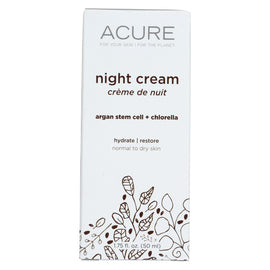 Acure Night Cream - Argan Extract And Chlorella - 1.75 Fl Oz.