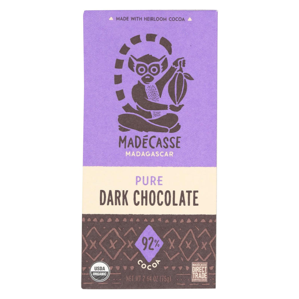 Madecasse 92 Percent Dark Chocolate - Case Of 12 - 2.64 Oz.