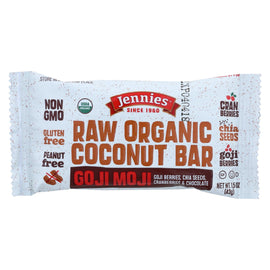 Jennie's Organic Goji Moji Raw Coconut Bar - Case Of 12 - 1.5 Oz.