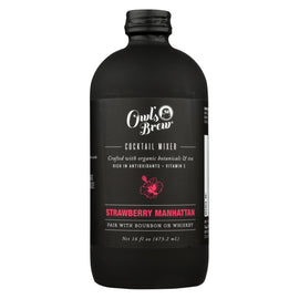 Owl's Brew Cktl Mixr - Pink & Black - Case Of 6 - 16 Fl Oz