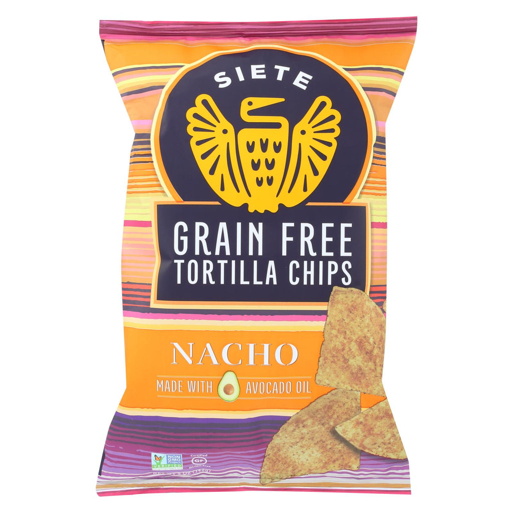 Siete Tortilla Chip - Nacho - Case Of 12 - 5 Oz