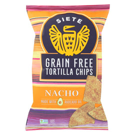 Siete Tortilla Chip - Nacho - Case Of 12 - 5 Oz