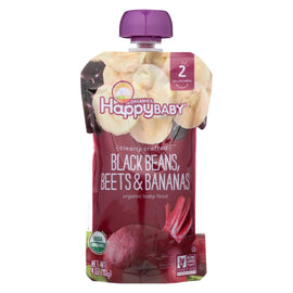 Happy Baby Organic Baby Food - Black Beans - Banana - Case Of 16 - 4 Oz