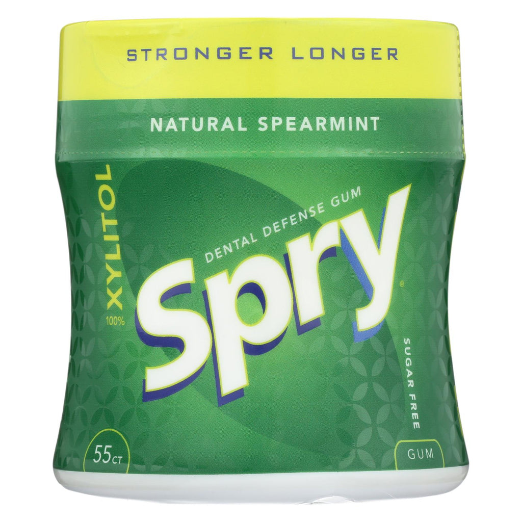 Spry Xylitol Gum - Stronger Longer Spearmint - Case Of 6 - 55 Count
