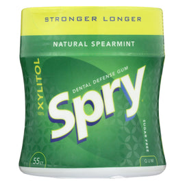 Spry Xylitol Gum - Stronger Longer Spearmint - Case Of 6 - 55 Count