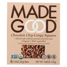 Made Good Crispy Squares - Chocolate Chip - Case Of 6 - 4.68 Oz.