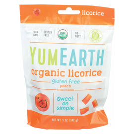 Yumearth Organics Soft Eating - Peach Licorice - Case Of 12 - 5 Oz.