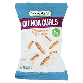 Simply7 Quinoa Curls - Farmhouse Cheddar - Case Of 12 - 3.5 Oz.
