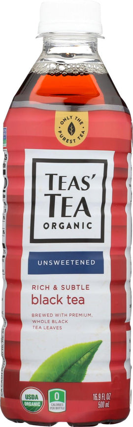 Tea's Organic Black Tea - Unsweetened - Case Of 12 - 16.9 Fl Oz.