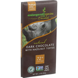 Endangered Species Natural Chocolate Bars - Dark Chocolate - 72 Percent Cocoa - Hazelnut Toffee - 3 Oz Bars - Case Of 12