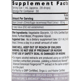 Nature's Answer Organic Black Cohosh - 1 Oz