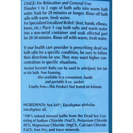Ancient Secrets Aromatherapy Dead Sea Mineral Baths Eucalyptus - 2 Lbs