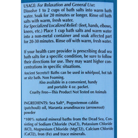 Ancient Secrets Aromatherapy Dead Sea Mineral Baths Patchouli - 2 Lbs