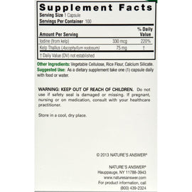 Nature's Answer Kelp Thallus - 100 Capsules