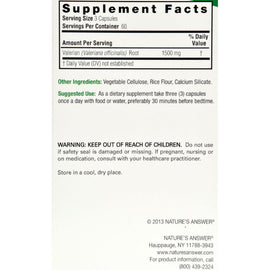 Nature's Answer Valerian Root - 180 Vegetarian Capsules