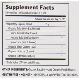 Organic India Tulsi Tea Raspberry Peach - 18 Tea Bags - Case Of 6