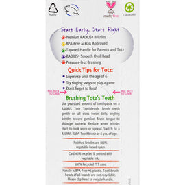 Radius Totz Toothbrush 18+ Months - Extra Soft - Clear Sparkle - Case Of 6