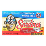 Season Brand Sardines In Tomato Sauce  - Salt Added - Case Of 12 - 4.375 Oz.