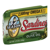 Season Brand Brisling Sardines In Olive Oil  - Salt Added - Case Of 12 - 3.75 Oz.