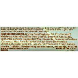 Desert Essence Lip Rescue Therapeutic With Tea Tree Oil - 0.15 Oz - Case Of 24