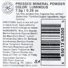 Honeybee Gardens Pressed Mineral Powder Luminous - 0.26 Oz