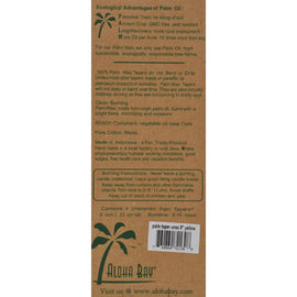 Aloha Bay Palm Tapers Yellow Candle Unscented - 4 Candles