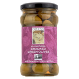 Divina Cracked Green Olives - Case Of 6 - 6.14 Oz.