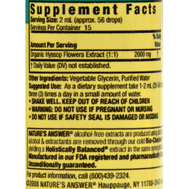 Nature's Answer Hyssop Extract - Alcohol-free - 1 Oz