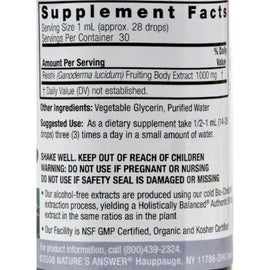 Nature's Answer Reishi Fruiting Body Alcohol Free - 1 Fl Oz