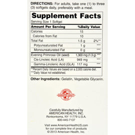 American Health Royal Brittany Evening Primrose Oil Twin Pack - 1300 Mg - 120+120 Softgels