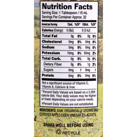 Dynamic Health Organic Apple Cider Vinegar With Mother - 16 Fl Oz