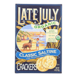 Late July Snacks Organic Round Saltine Crackers - Classic - Case Of 12 - 6 Oz.