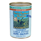 Santa Barbara Pitted Olives - Large Black - Case Of 12 - 5.75 Oz.