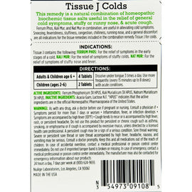Hyland's Tissue J Colds - 125 Tablets