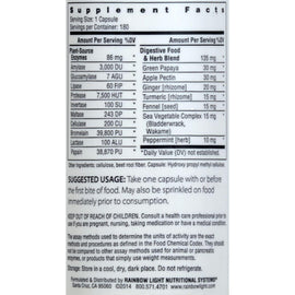 Rainbow Light Advanced Enzyme System - 180 Vegetarian Capsules
