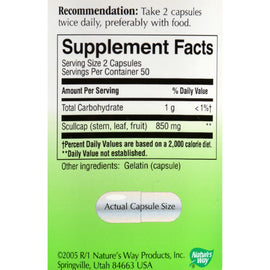 Nature's Way Scullcap Herb - 100 Capsules